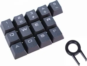 13 Keys Non-Slip Backlit keycaps Gaming Performance FPS MOBA Key Caps OEM Profile for Corsair K70 K100 RGB K95 K65 K68 K63 Mechanical Gaming Keyboards DIY Replace (Grey)