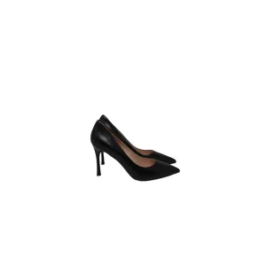 AiciBerllucci Kaya Ladies Black Leather 3.5 Inch Spike Heel