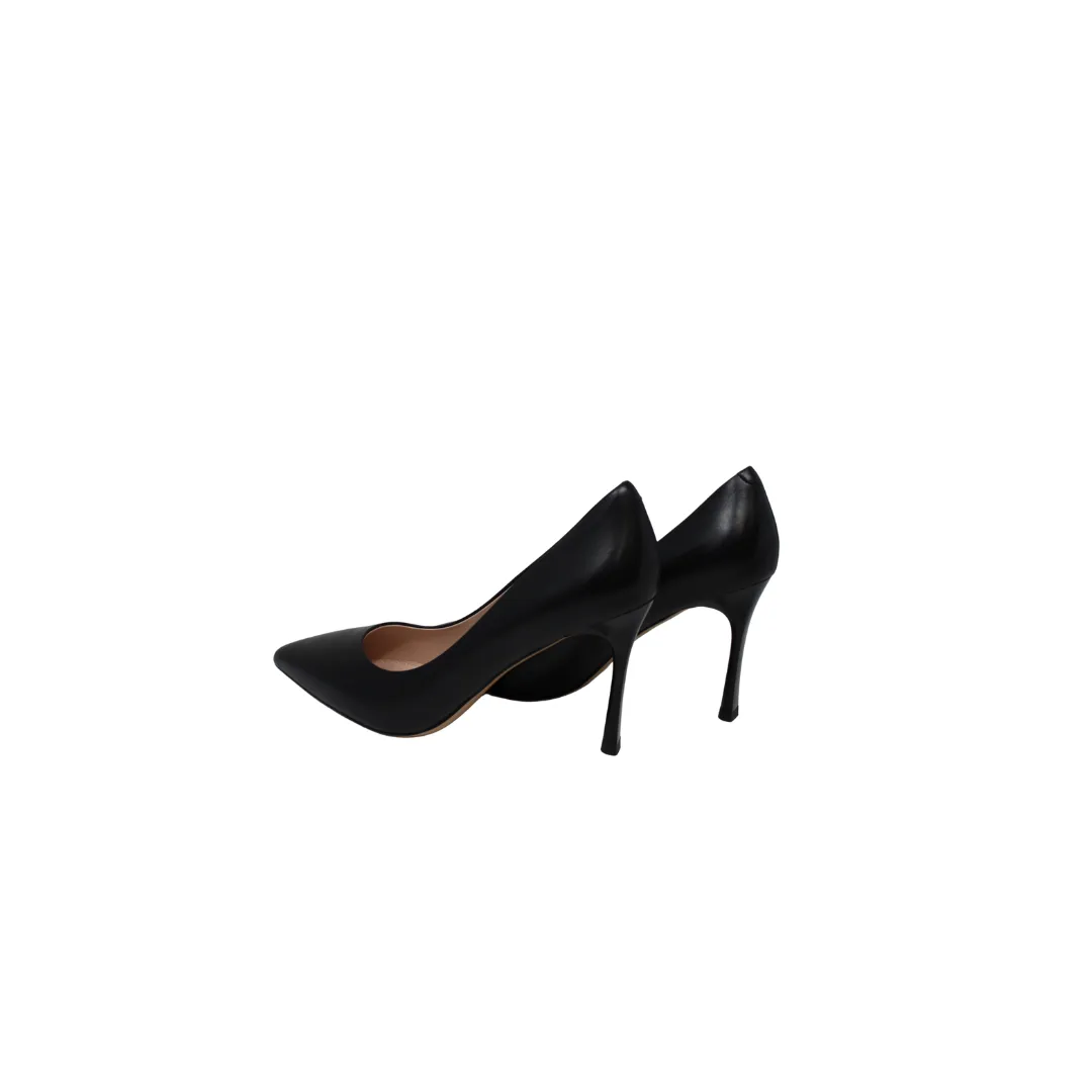 AiciBerllucci Kaya Ladies Black Leather 3.5 Inch Spike Heel
