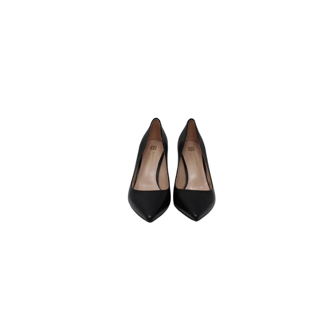 AiciBerllucci Kaya Ladies Black Leather 3.5 Inch Spike Heel
