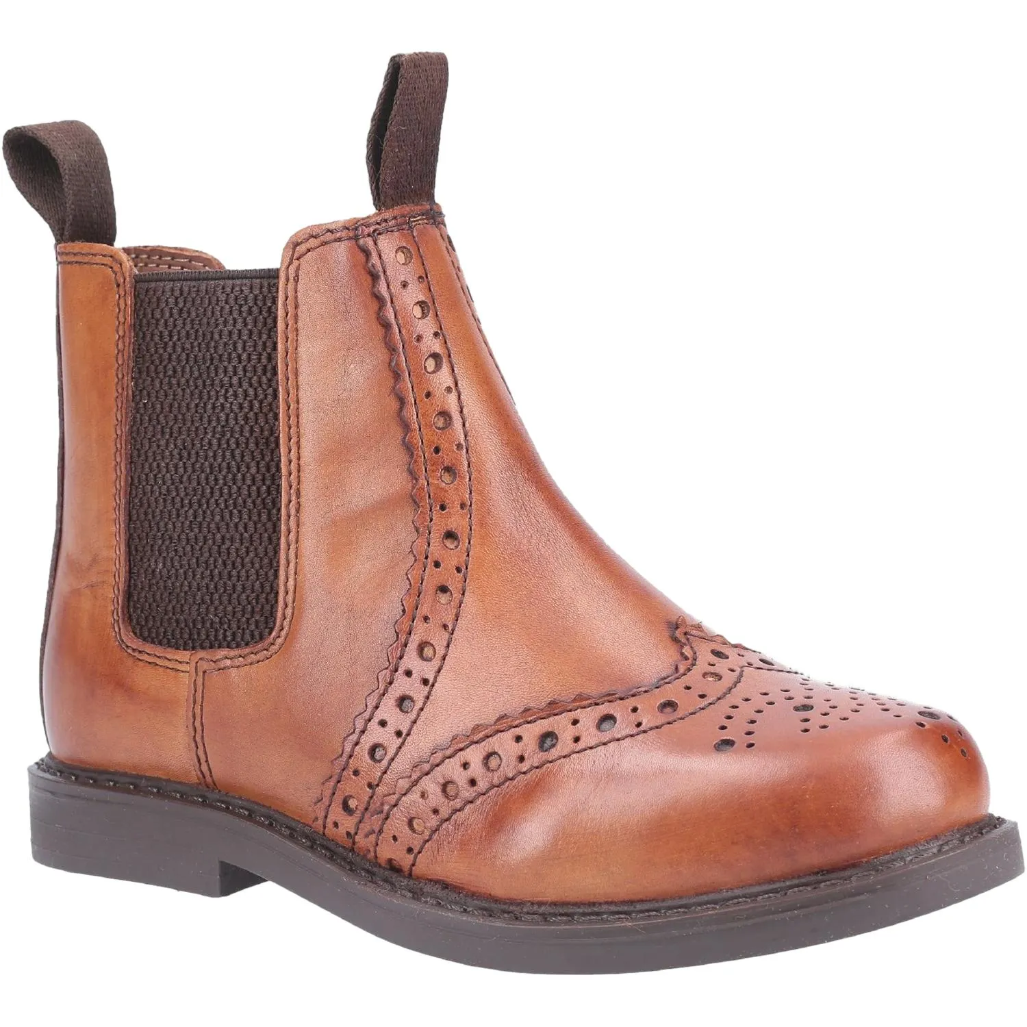 Cotswold Nympsfield Kids Brogue Pull On Chelsea Boots