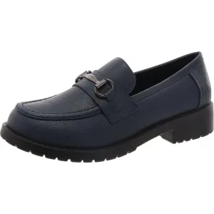 Easy Street Womens Leather Embellished Loafers