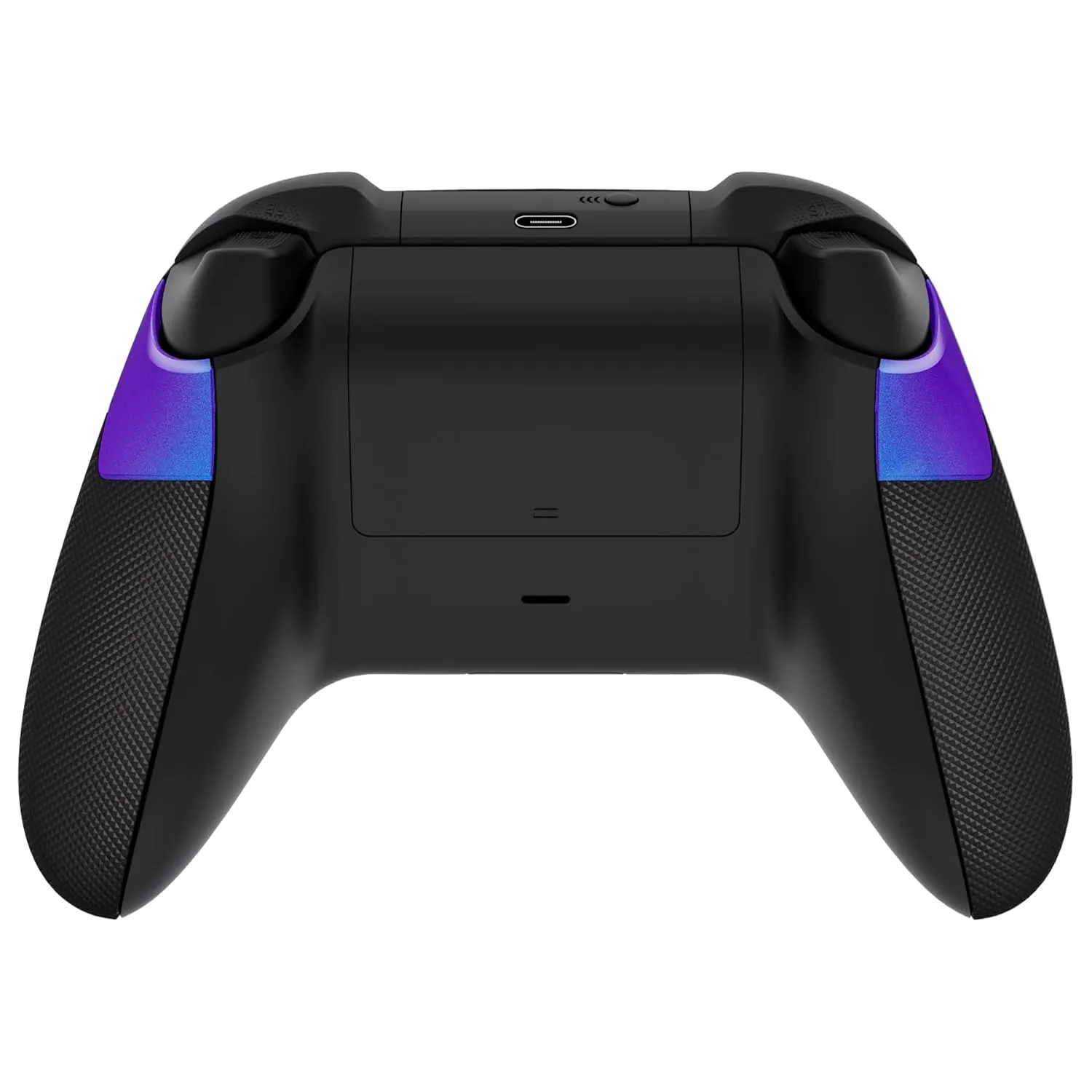 eXtremeRate Performance Rubberized Grips Replacement Back Panels for Xbox Series X|S Controller, Non-Slip Diamond Texture Side Rails Handles for Xbox Core Controller - Chameleon Purple Blue