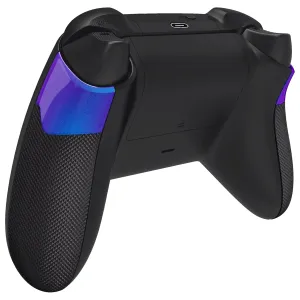 eXtremeRate Performance Rubberized Grips Replacement Back Panels for Xbox Series X|S Controller, Non-Slip Diamond Texture Side Rails Handles for Xbox Core Controller - Chameleon Purple Blue