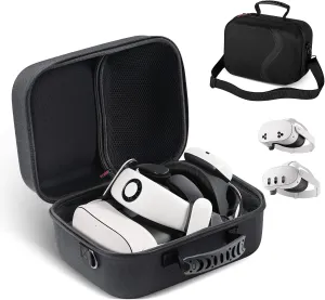 Large Carrying Case for Meta Quest 3/ Quest 3S with Battery Strap, for BOBOVR S3 PRO Elite Head Strap, VR Storage Bag for Oculus Quest 3 Headset, Quest 3S Controllers, Adapter and Other Accessories