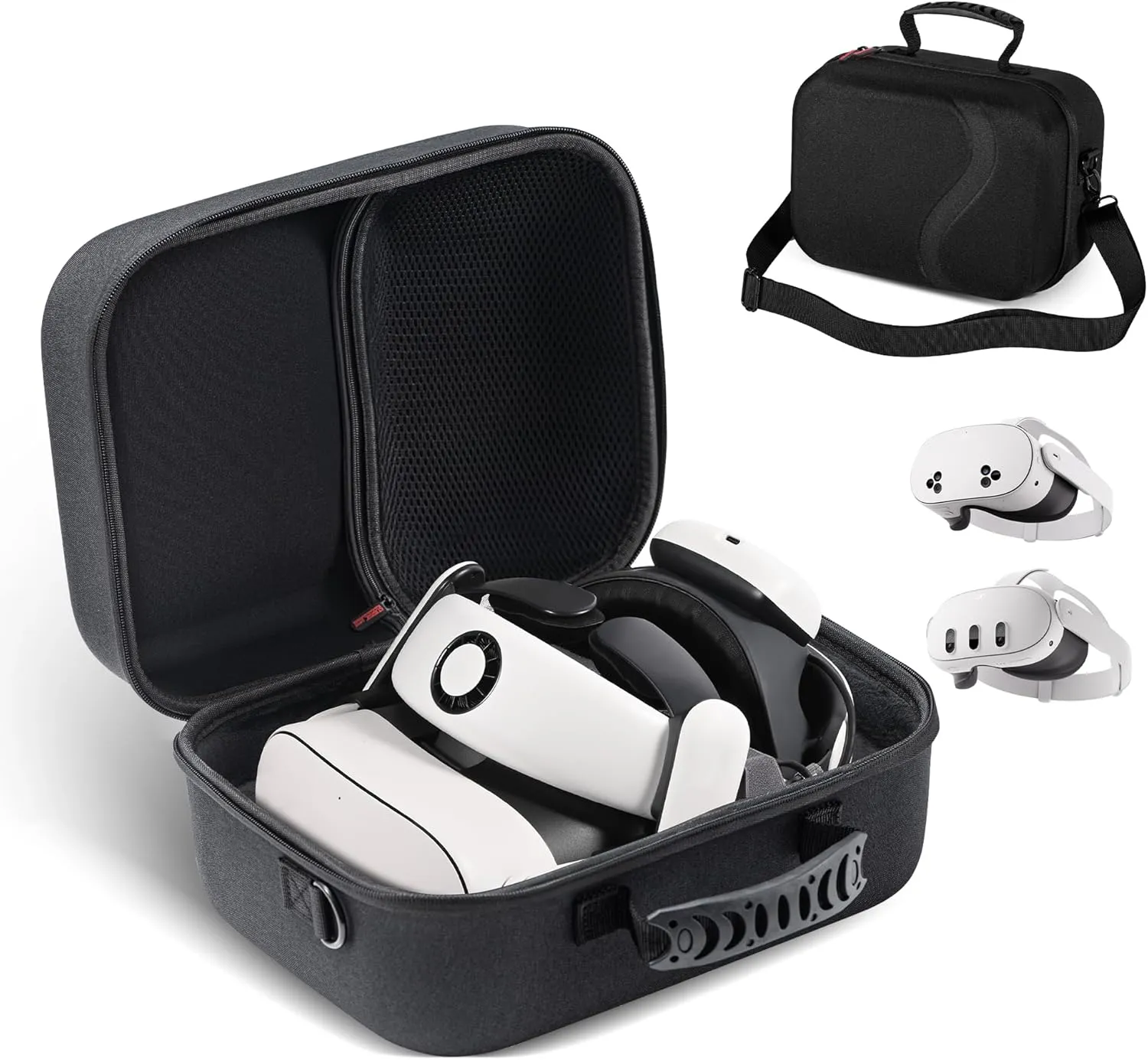 Large Carrying Case for Meta Quest 3/ Quest 3S with Battery Strap, for BOBOVR S3 PRO Elite Head Strap, VR Storage Bag for Oculus Quest 3 Headset, Quest 3S Controllers, Adapter and Other Accessories