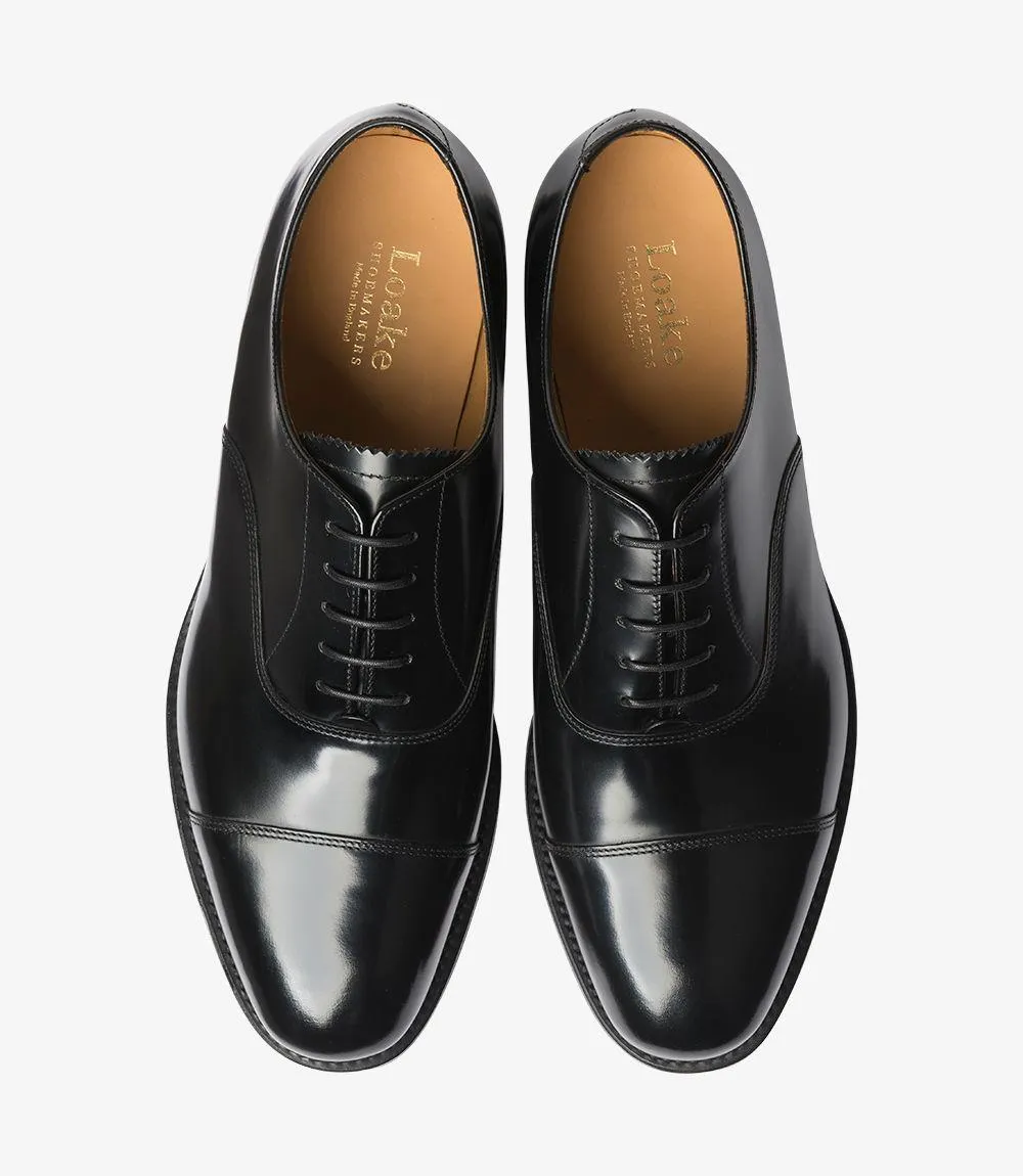 LOAKE 747 BLACK OXFORD TOE CAP LEATHER SOLE F-MEDIUM