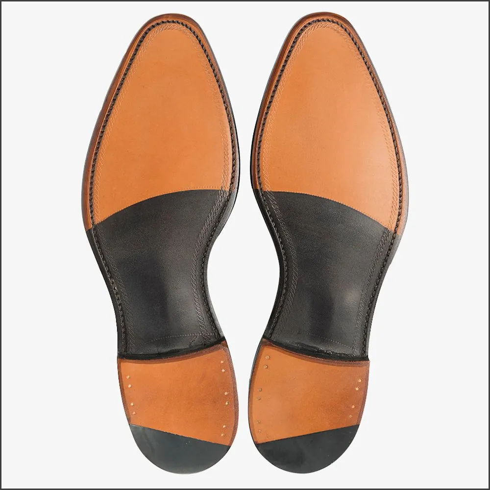 Loake Trinity Onyx Black Calf Semi Brogue Leather Sole @