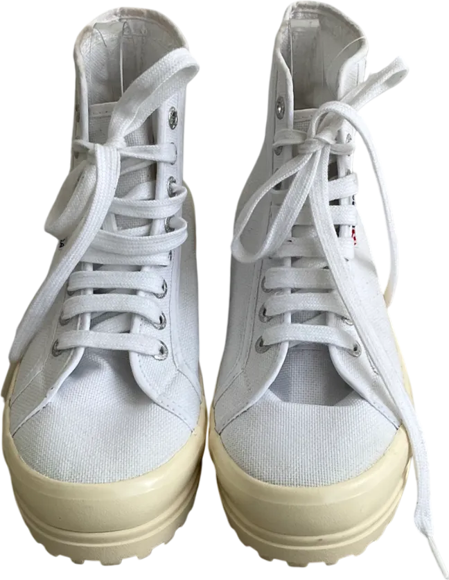 Superga White Canvas High Top UK 6 EU 39 👠