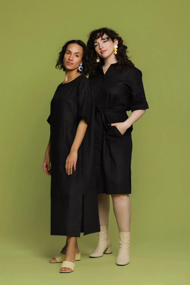 Tess Linen Dress Black