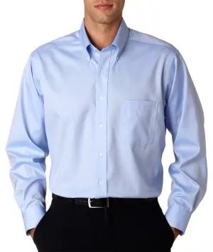 van heusen men's long-sleeve non-iron pinpoint oxford - blue mist (m)